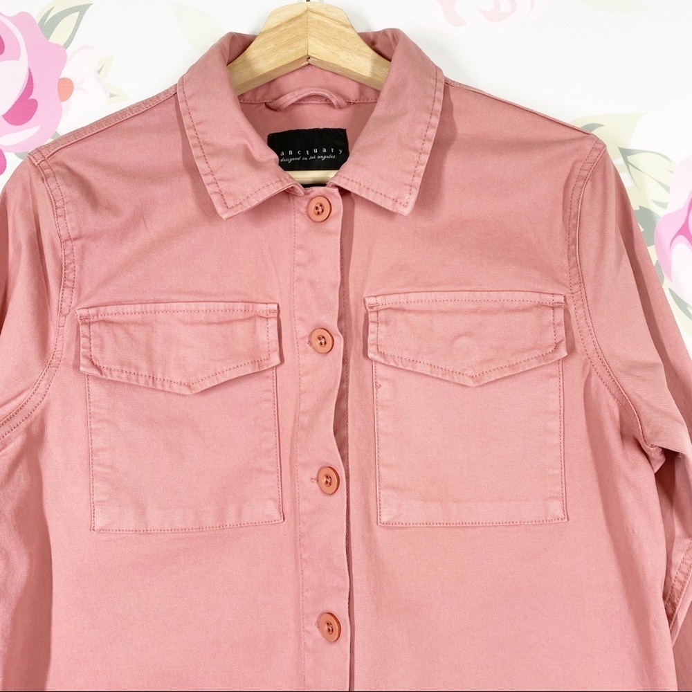 Sanctuary Clothing Salmon Pink Button Down Shirt Jacket Shacket S - Picture 2 of 10